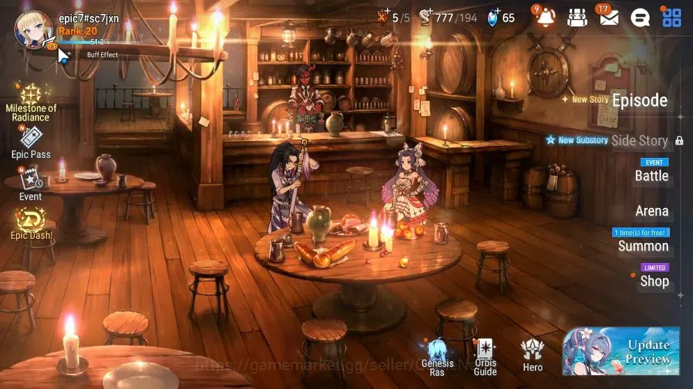Epic Seven Accounts Starter Global UnVerif|New Era| 2 ML (Tidal Rift Elvira,Straze)+TA Coli,Tenebria,Landy,etc|43k 1