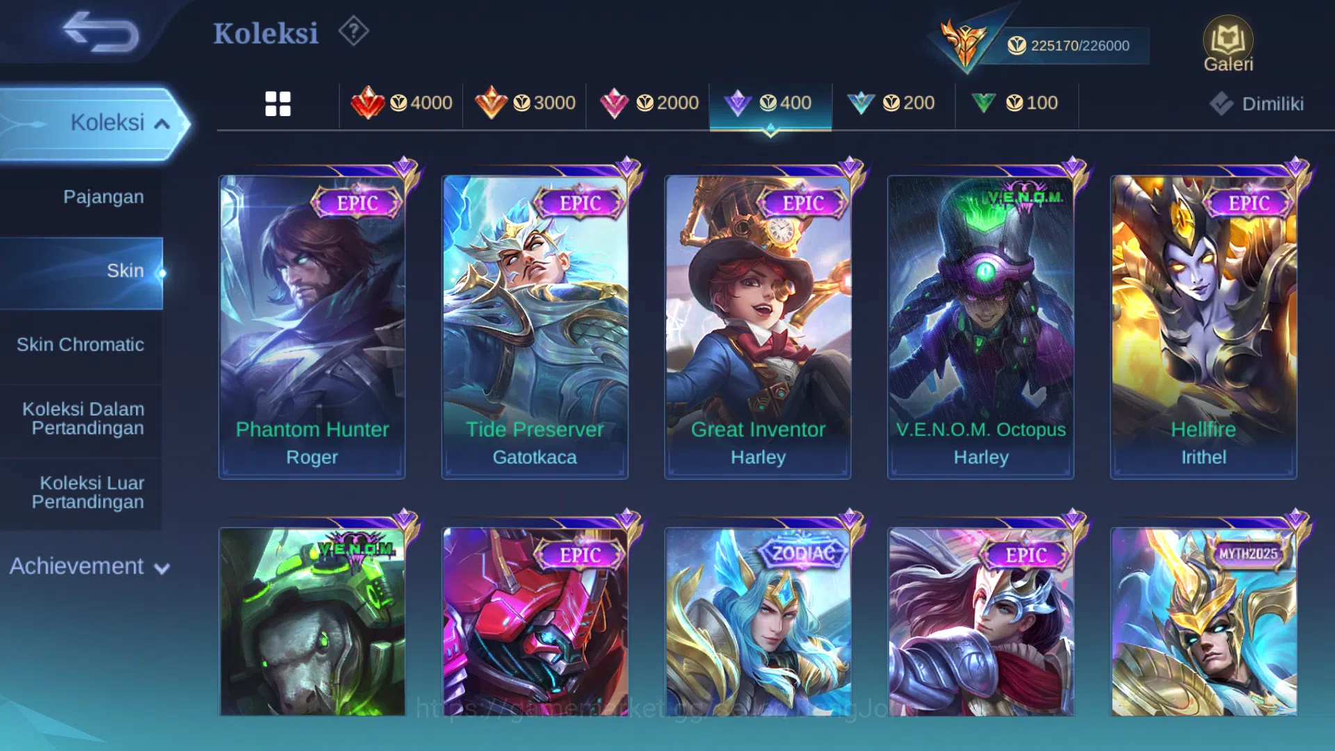 Mobile Legends: Bang Bang Accounts Hero 131 | skin 500 | legend lunox | legend valir  image 13