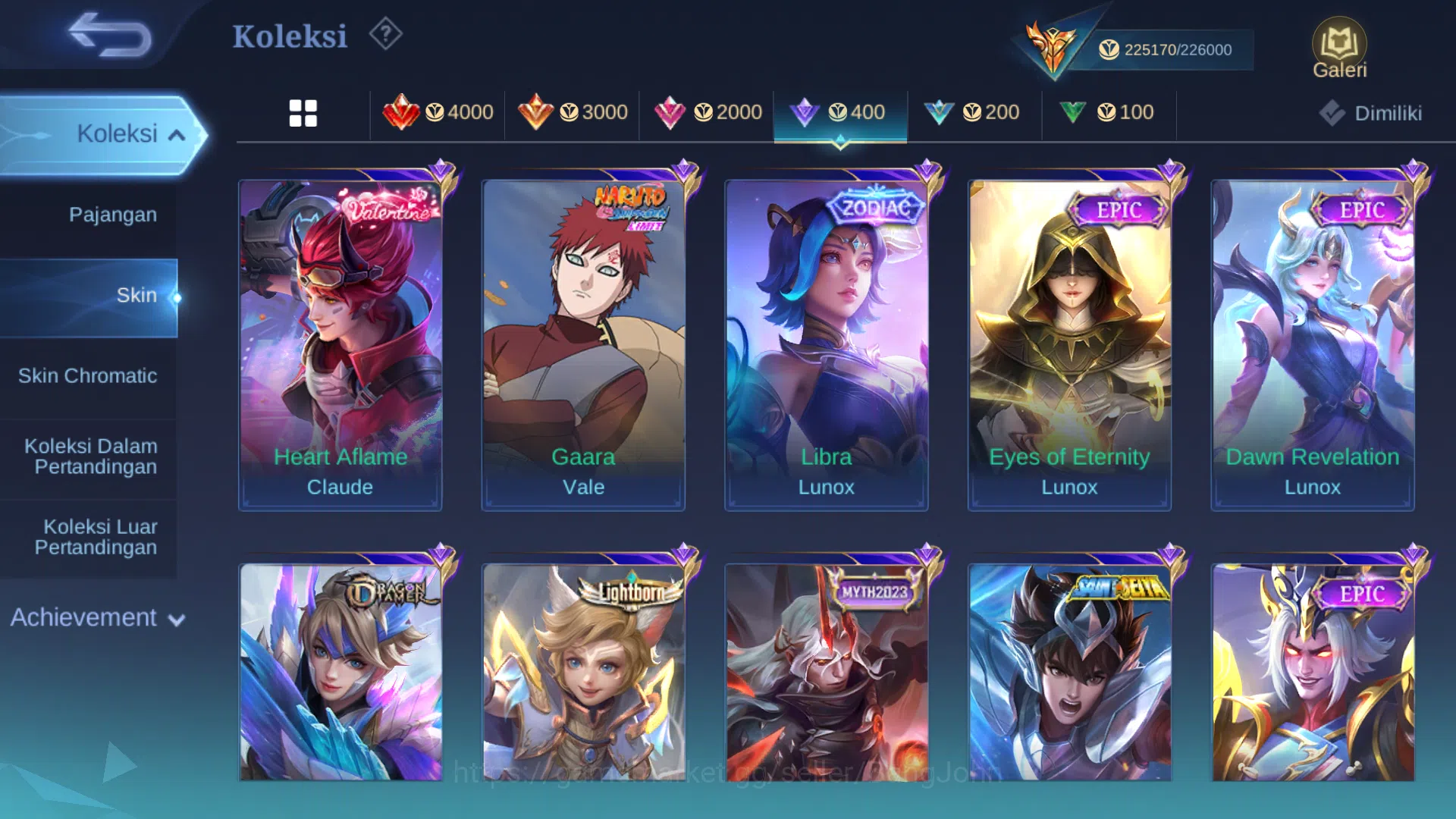 Mobile Legends: Bang Bang Accounts Hero 131 | skin 500 | legend lunox | legend valir  image 15