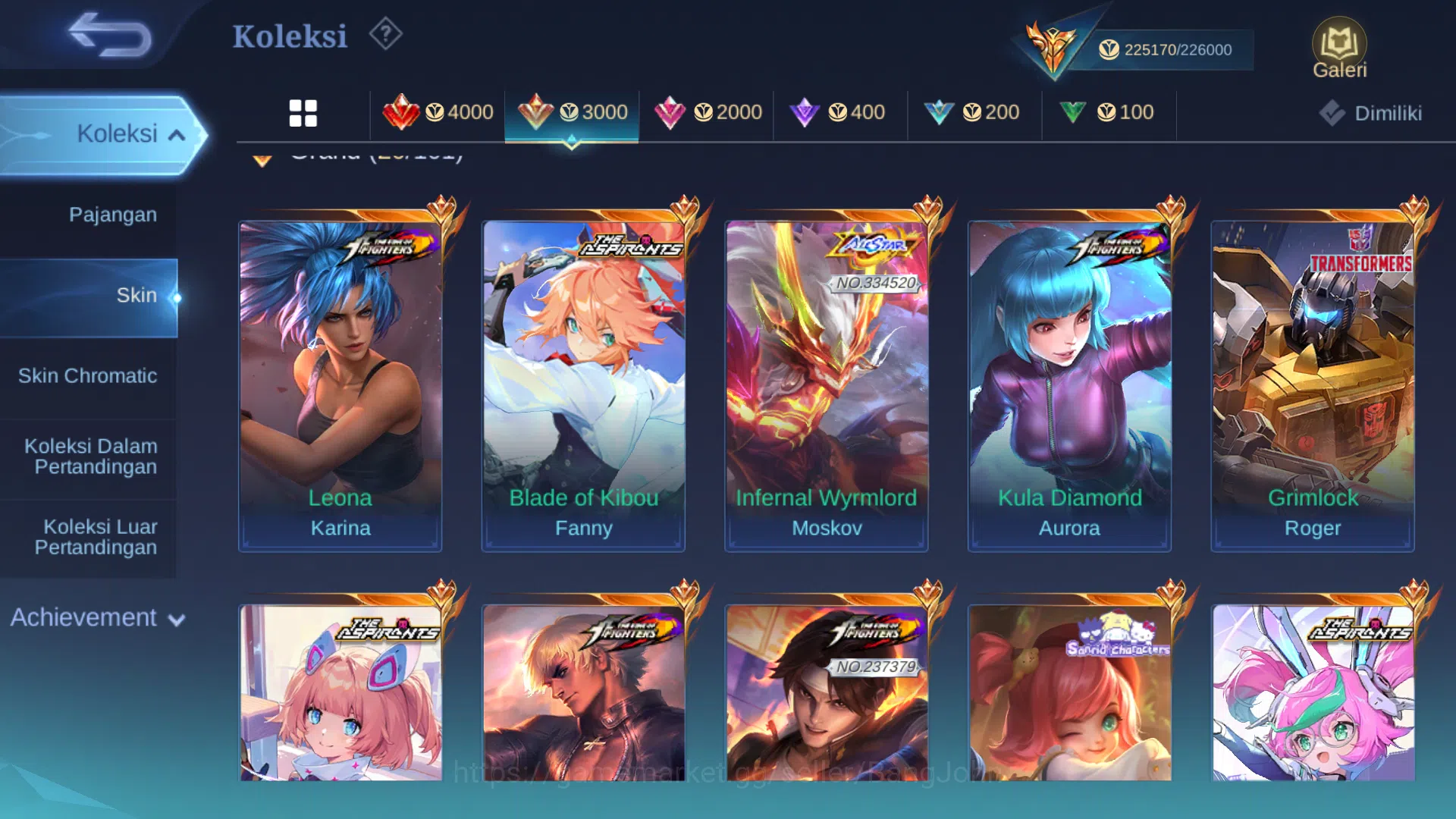 Mobile Legends: Bang Bang Accounts Hero 131 | skin 500 | legend lunox | legend valir  image 4