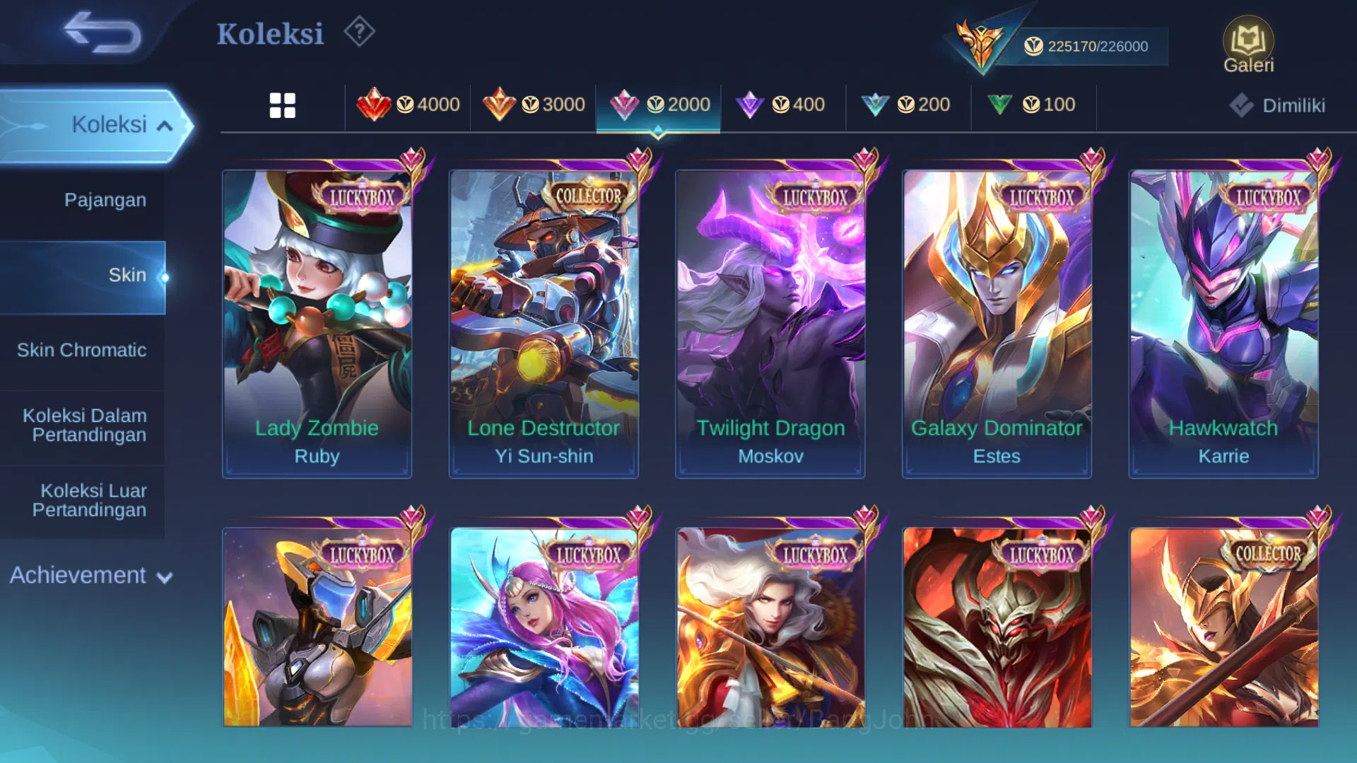 Mobile Legends: Bang Bang Accounts Hero 131 | skin 500 | legend lunox | legend valir  image 8