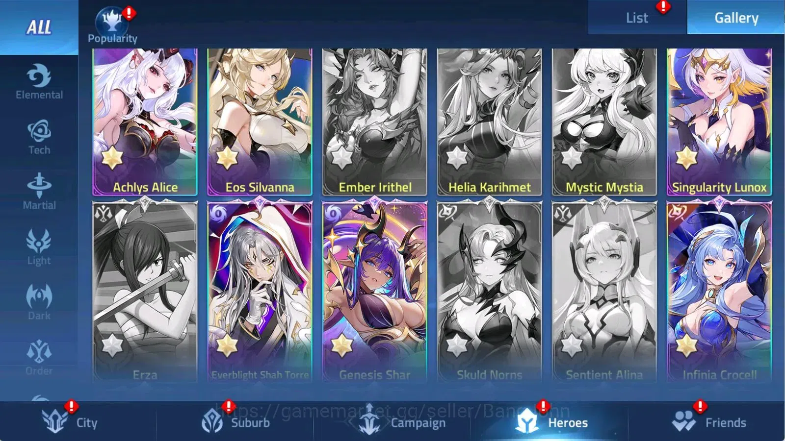 Mobile Legends: Adventure Accounts 70380| L273 VIP10 314M POWER CAMP 65-4 8 UR Achlys Alice Eos Silvanna 3 Epic Skins 7