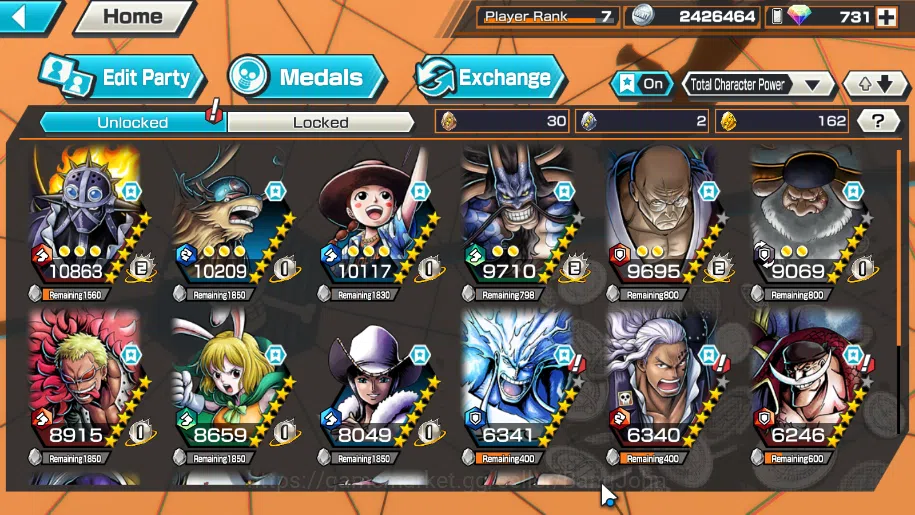 One Piece Bounty Rush Accounts Others GLOBAL|EX 3| onigha kaido, St ethanbaron, St jaysaturn check SS OPBR186B 3