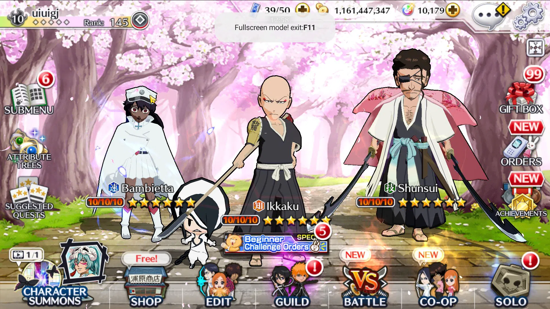 Bleach: Brave Souls Accounts Mid-Tier [GLOBAL]10K Orb+Fresh Story|4MT(TYBW26:Ikkaku,Shunsui,Bambietta)10th Anniv(Rukia)|2