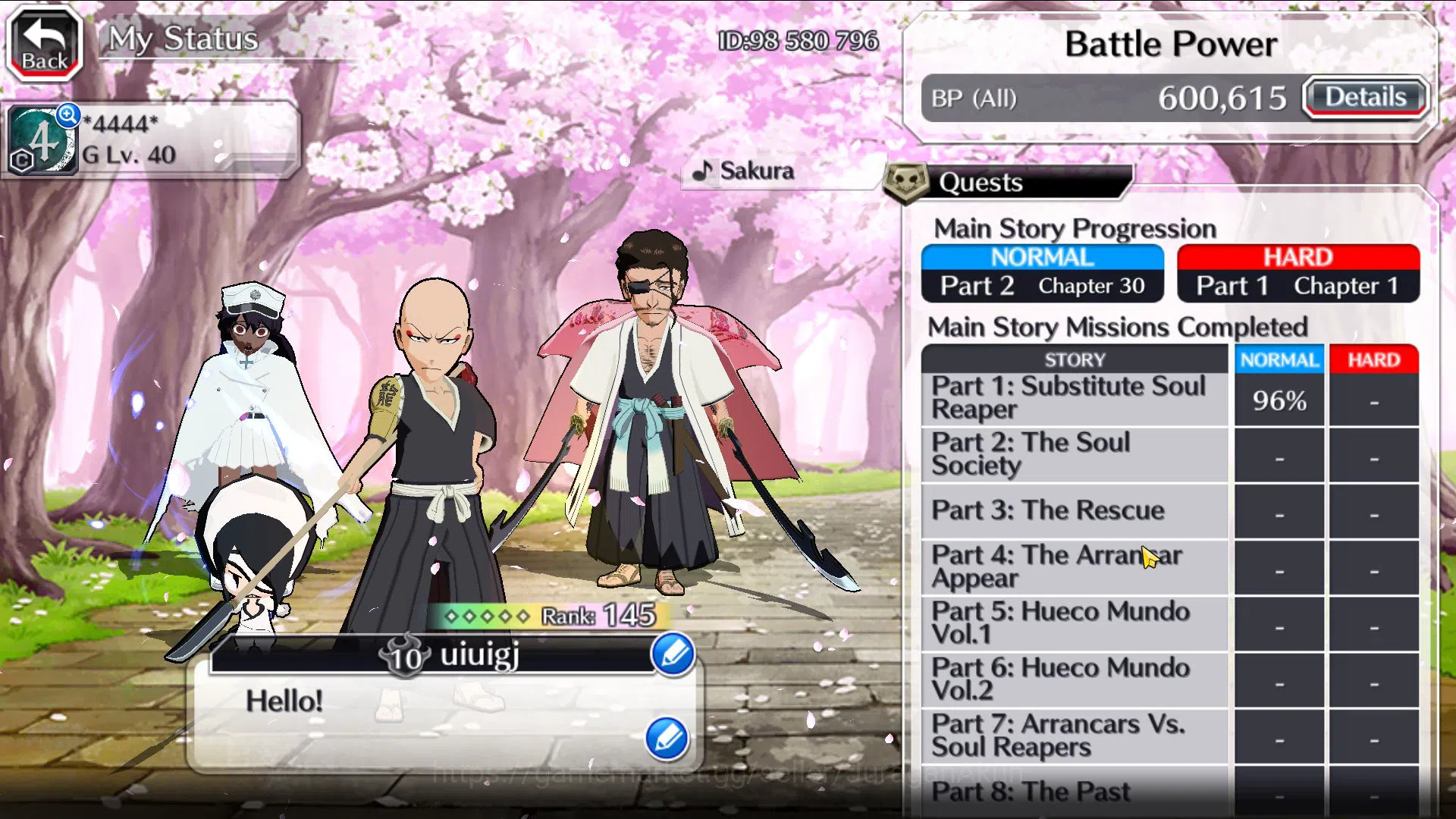 Bleach: Brave Souls Accounts Mid-Tier [GLOBAL]10K Orb+Fresh Story|4MT(TYBW26:Ikkaku,Shunsui,Bambietta)10th Anniv(Rukia)|2 4