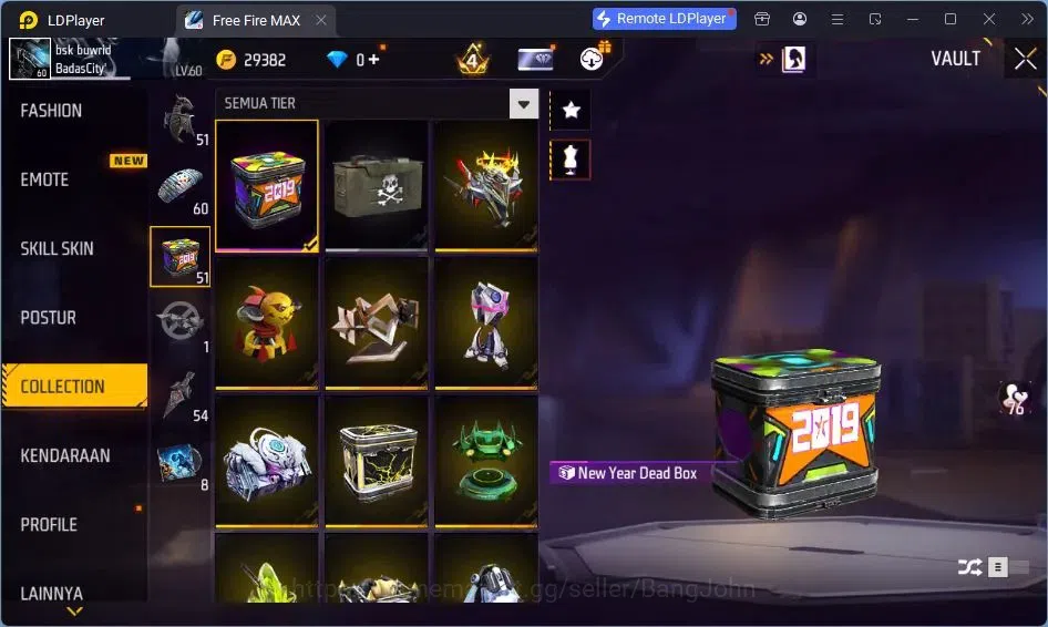 Free Fire Accounts Indonesia | Vault 273 | SG Lumut| EVO-MP40 PREDATO image 10
