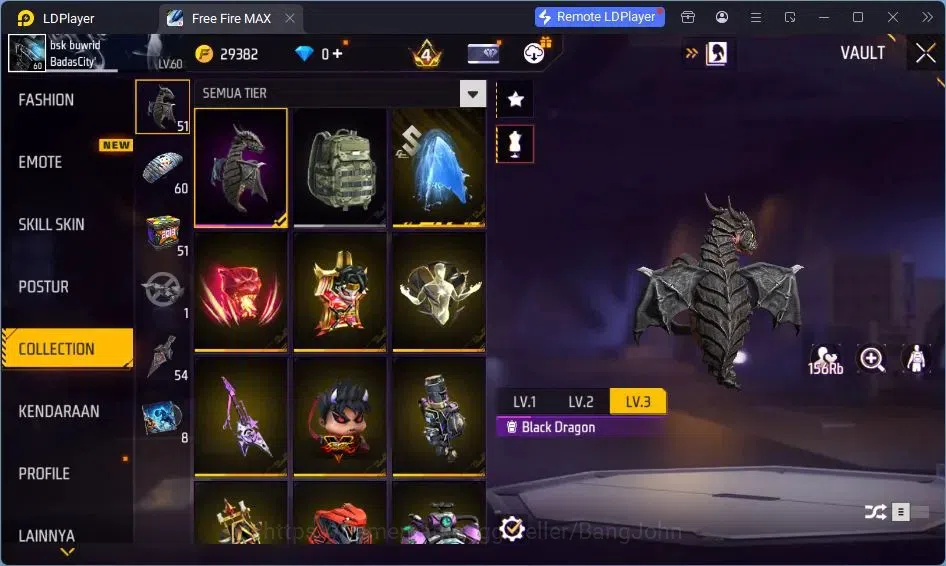 Free Fire Accounts Indonesia | Vault 273 | SG Lumut| EVO-MP40 PREDATO image 12