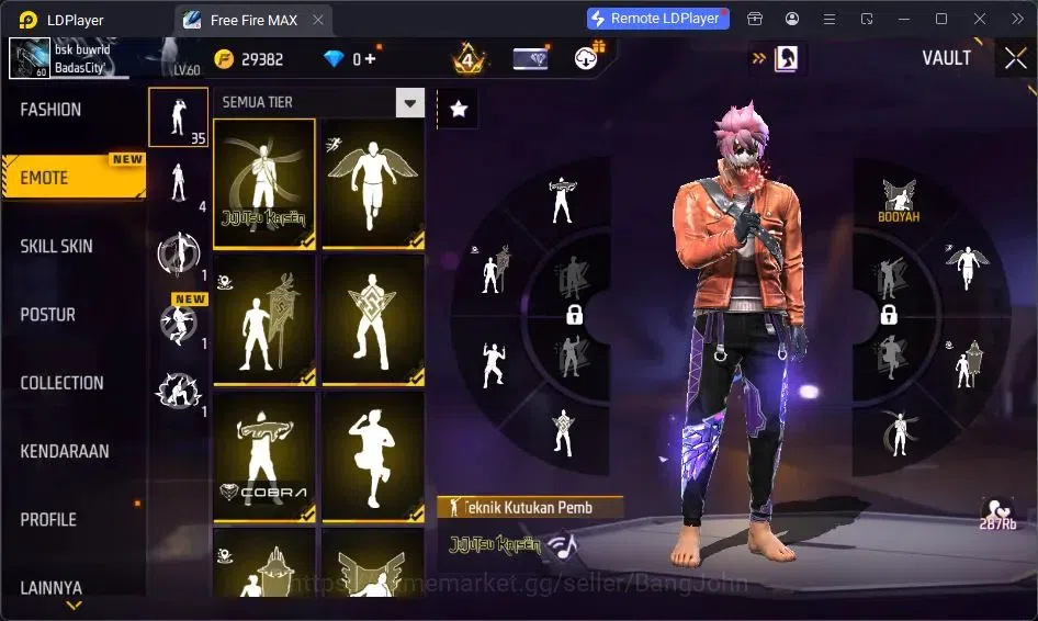 Free Fire Accounts Indonesia | Vault 273 | SG Lumut| EVO-MP40 PREDATO image 13