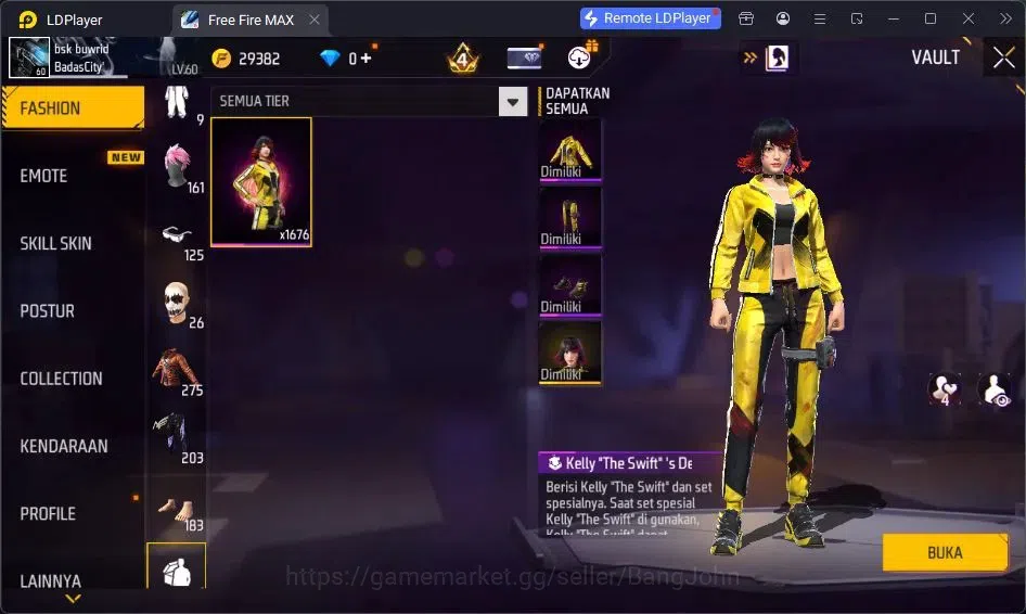Free Fire Accounts Indonesia | Vault 273 | SG Lumut| EVO-MP40 PREDATO image 14
