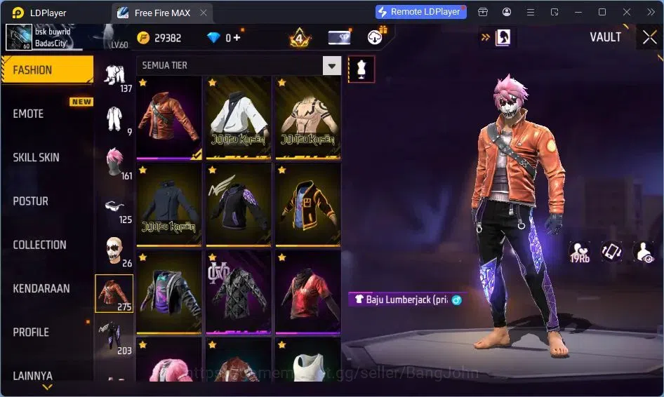 Free Fire Accounts Indonesia | Vault 273 | SG Lumut| EVO-MP40 PREDATO image 17