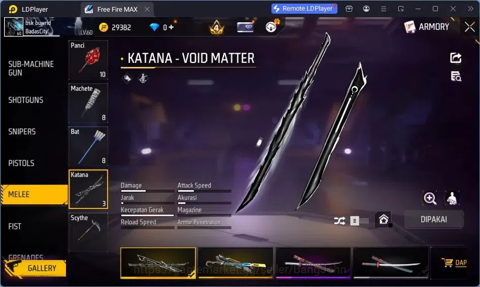 Free Fire Accounts Indonesia | Vault 273 | SG Lumut| EVO-MP40 PREDATO image 3