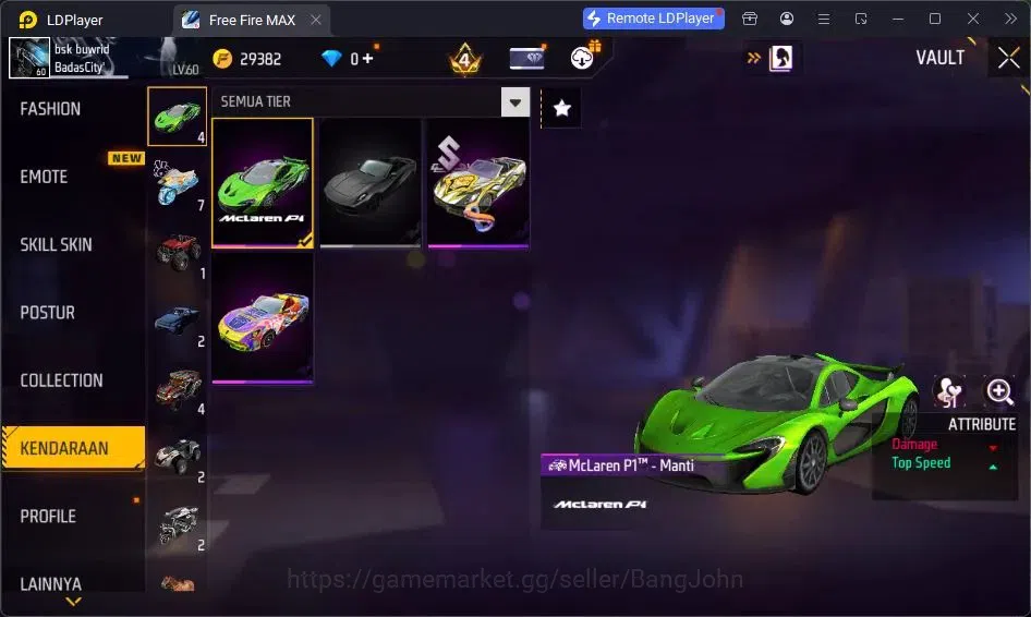Free Fire Accounts Indonesia | Vault 273 | SG Lumut| EVO-MP40 PREDATO image 8