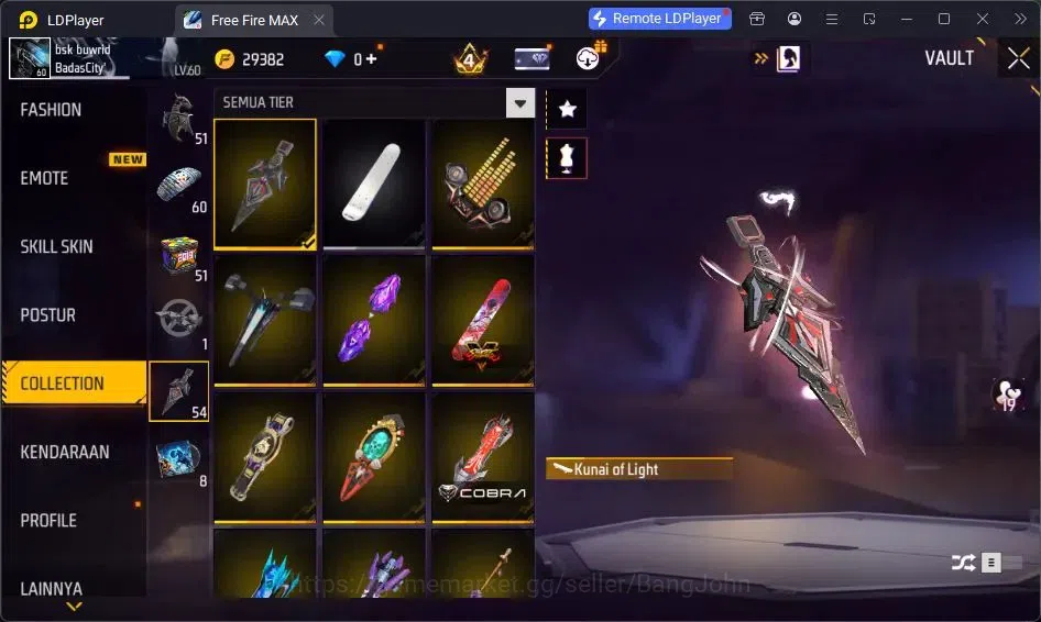 Free Fire Accounts Indonesia | Vault 273 | SG Lumut| EVO-MP40 PREDATO image 9
