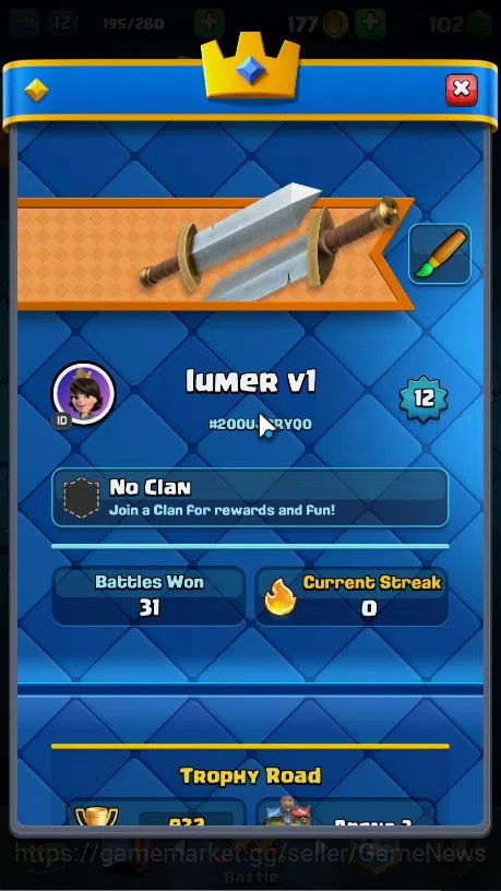 Clash Royale Accounts Lvl 12|Trophy 932|KTL 6|Best Starter Account|Card image 3
