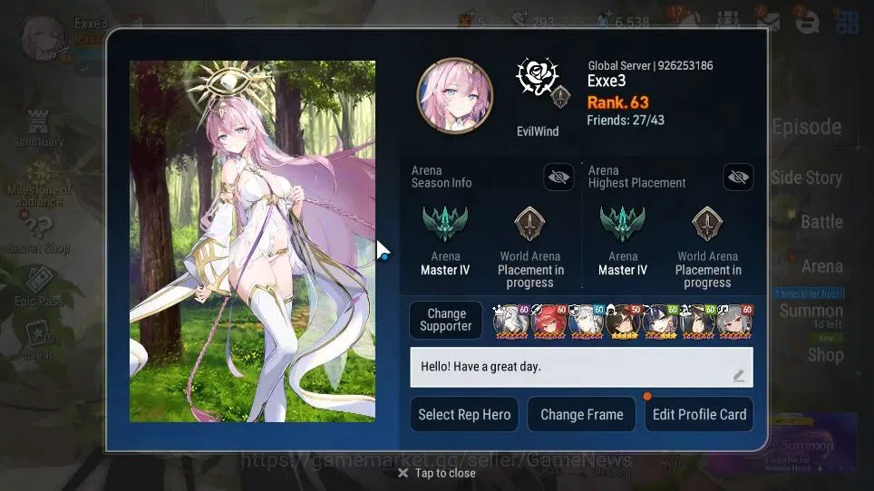 Epic Seven Accounts GLOBAL Unverif|New Era|9 ML[Salome,LOTScales,Har s image 2