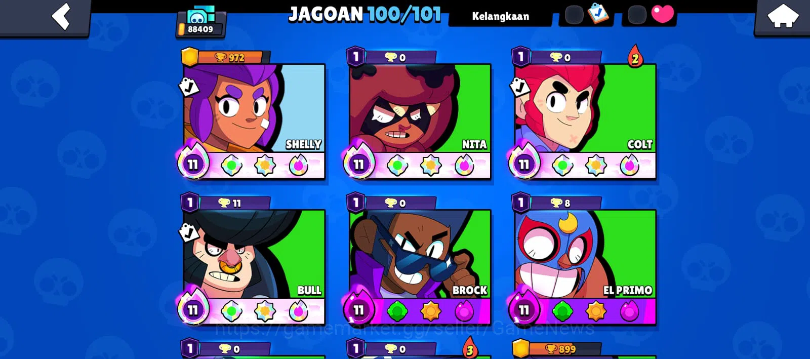 Brawl Stars Accounts 88409 Trophy|3k Bling|100 Brawler ALL Max | 8 Hype image 2