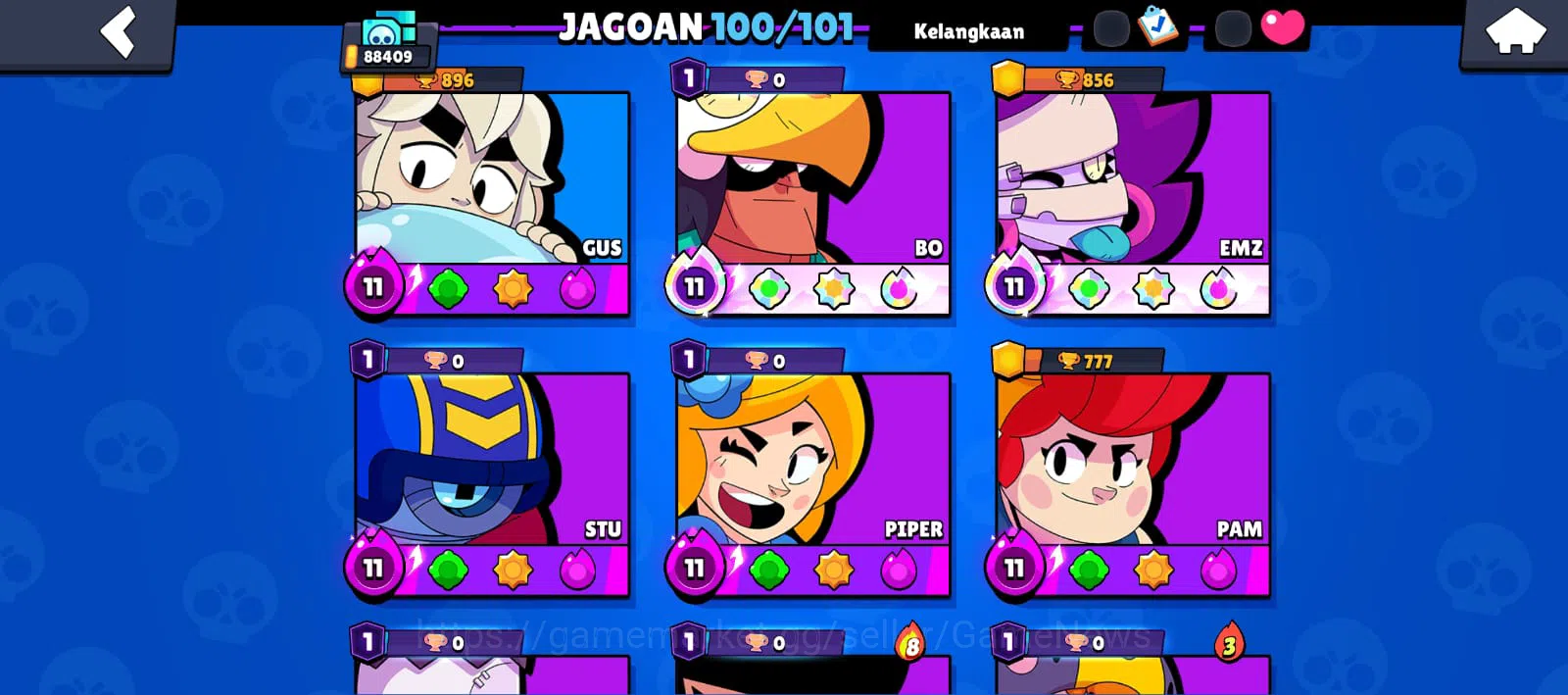 Brawl Stars Accounts 88409 Trophy|3k Bling|100 Brawler ALL Max | 8 Hype image 5