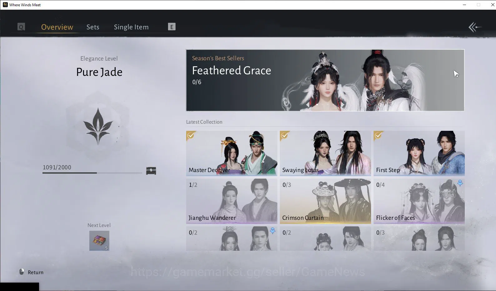 Where Winds Meet Accounts GLOBAL|Lv 7|Starter|GS 3693|1 Harmonic Core|Nameless Sword + Nameless Sper|Low Explore|Female 14