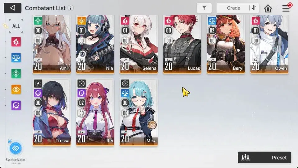 Chaos Zero Nightmare Accounts GLOBAL Lv31|5 SSR[Luke+Sign,Heidemarie,Yuki,Haru,Rin]+10 SR[NiaM1,BerylM2,SelenaM1,Etc]|1 SSR 4