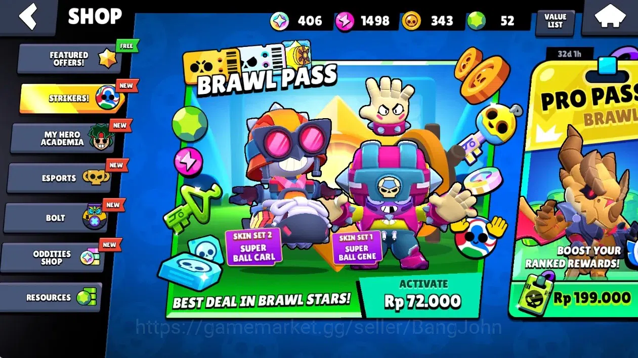 Brawl Stars Accounts Global|8624 Thropy|34 Brawlers-3 Max Lvl+Hyperchar image 4