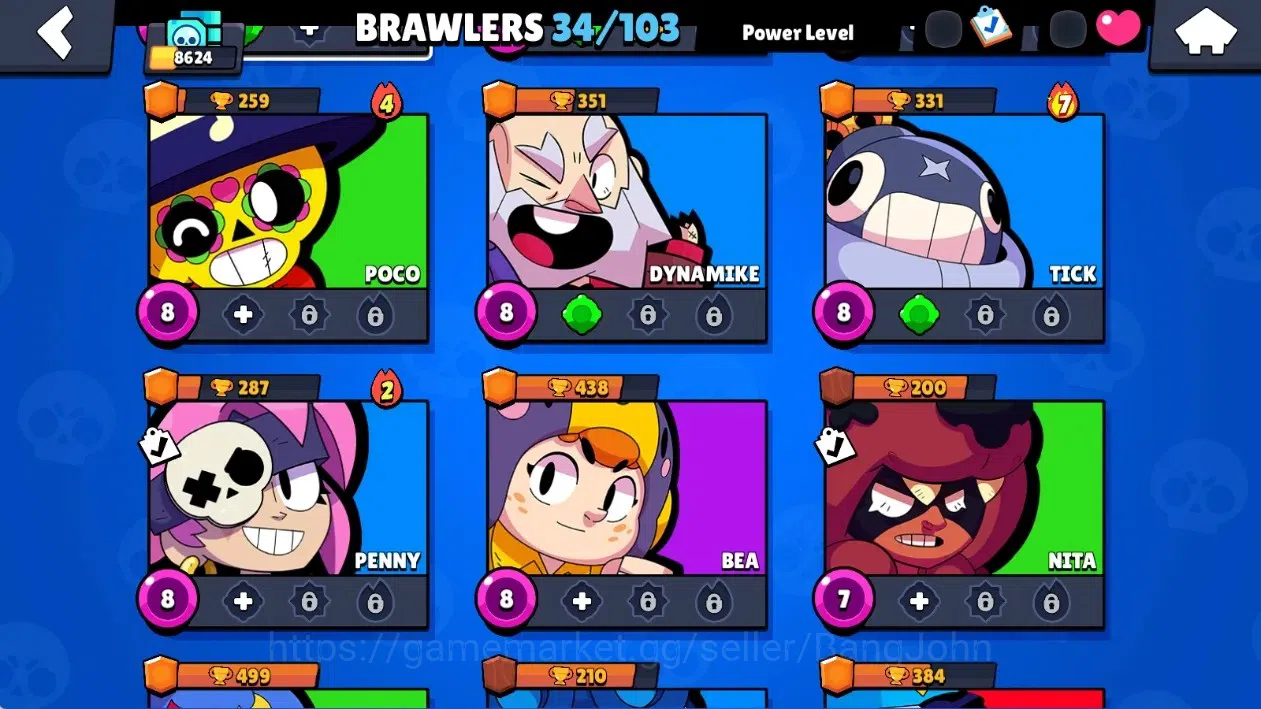 Brawl Stars Accounts Global|8624 Thropy|34 Brawlers-3 Max Lvl+Hyperchar image 6