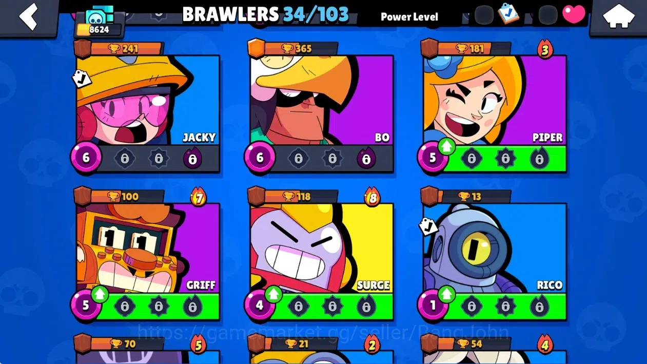 Brawl Stars Accounts Global|8624 Thropy|34 Brawlers-3 Max Lvl+Hyperchar image 8