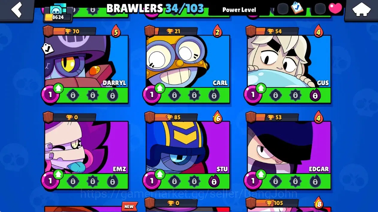 Brawl Stars Accounts Global|8624 Thropy|34 Brawlers-3 Max Lvl+Hyperchar image 9