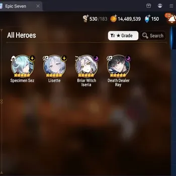 Epic Seven Accounts Starter Global Unverif|Best Starter|4 ML(S.Sez,Lisette,BW.Iseria,DD.Ray)|PoH+Bless ON|Side Story