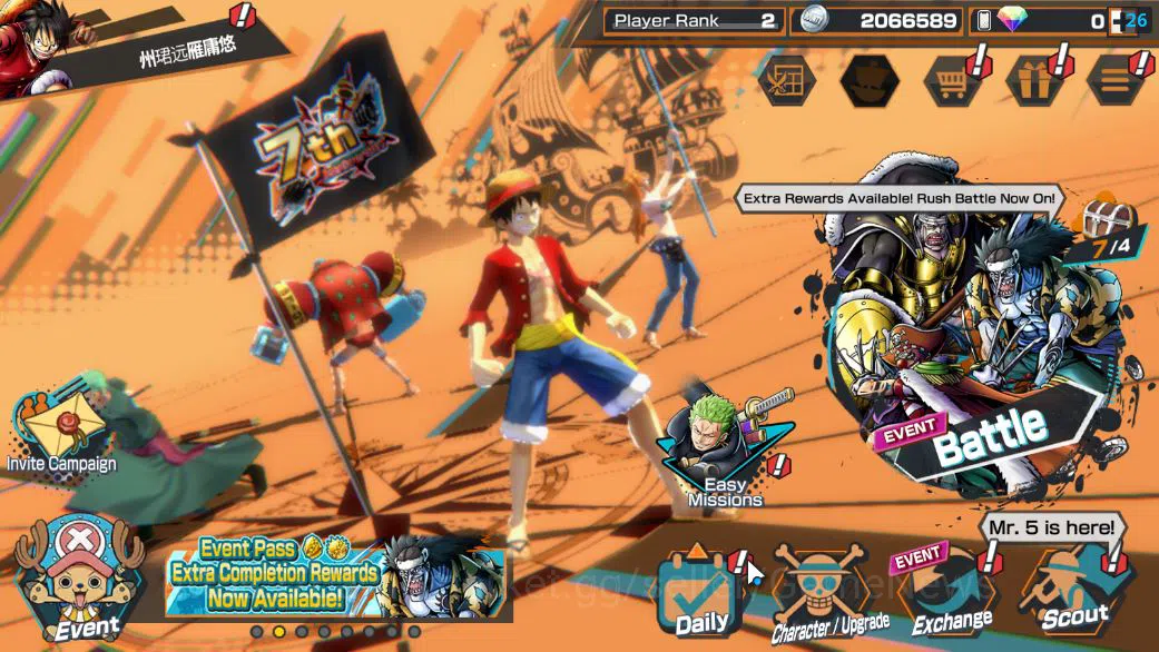 One Piece Bounty Rush Accounts Starter Global|5 EX|TFE Marshal D Teach,KOP Gol D. Roger,FilmZ Zephir,BP Kuzan,TFE St