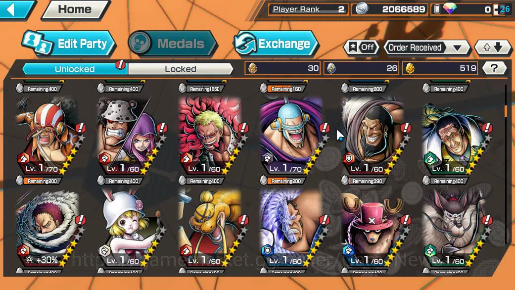 One Piece Bounty Rush Accounts Starter Global|5 EX|TFE Marshal D Teach,KOP Gol D. Roger,FilmZ Zephir,BP Kuzan,TFE St 6