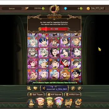 The Seven Deadly Sins: Grand Cross Accounts Endgame Global|4.3M CC|57 LS|6 LR,12 UR+Full