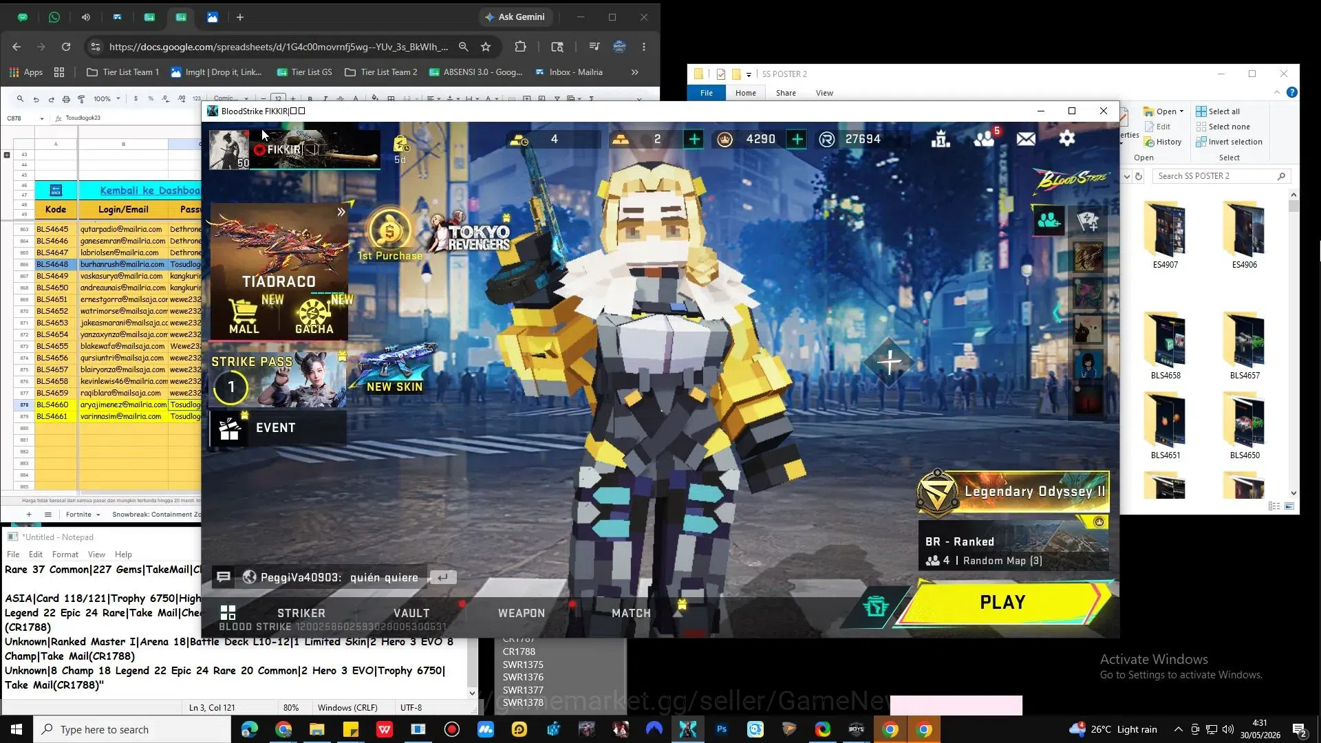 Blood Strike Accounts ASIA|ULTRA[EMMA,JET,Origin-12,SCAR,AR97]|Collab AO image 2