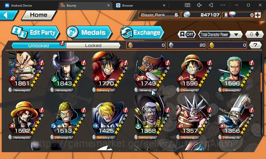 One Piece Bounty Rush Accounts Global | 1 META EX | Battle of Monsters on Onigash image 2