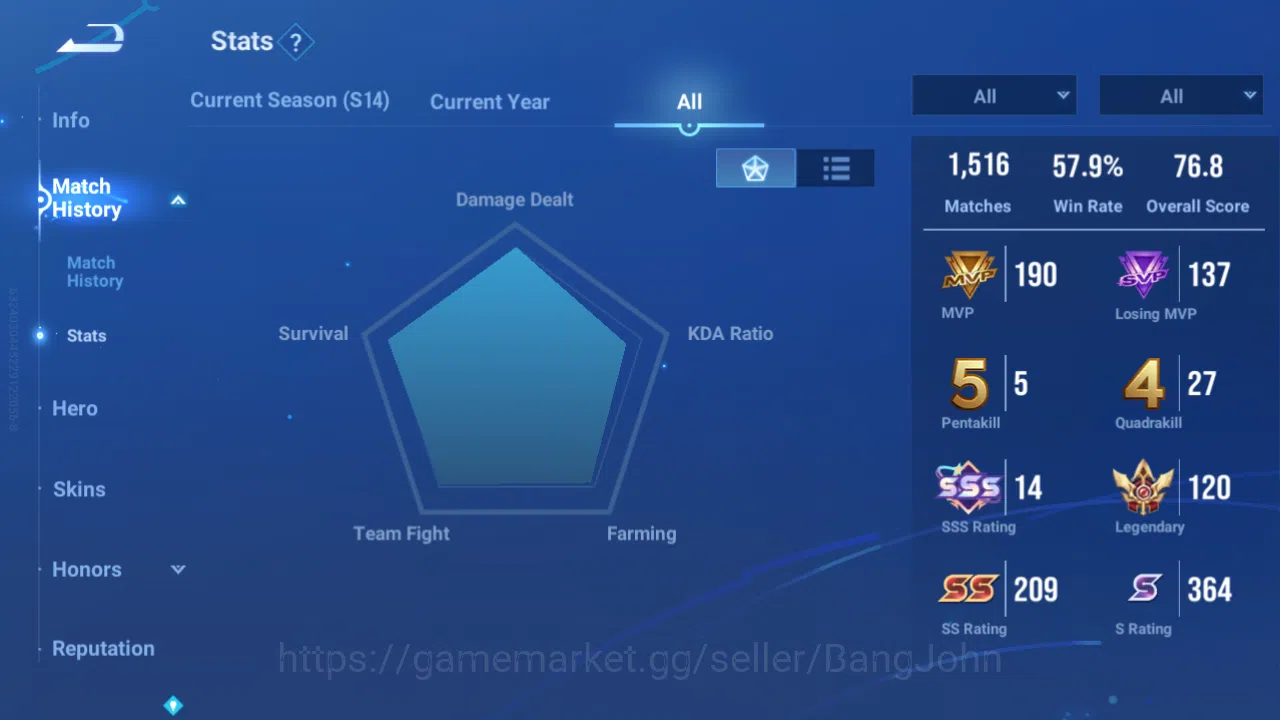 Honor of Kings Accounts Hero 111|Skin 197|Blessed LiuBei|Seiya Mozi,Liang, image 4