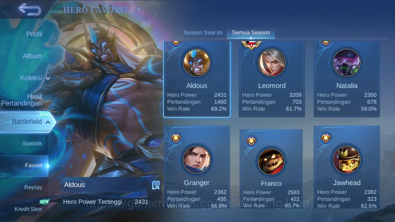 Mobile Legends: Bang Bang Accounts Hero 127 Skin 226 | CC Aldous | Luckybox Lance, Ru image 14