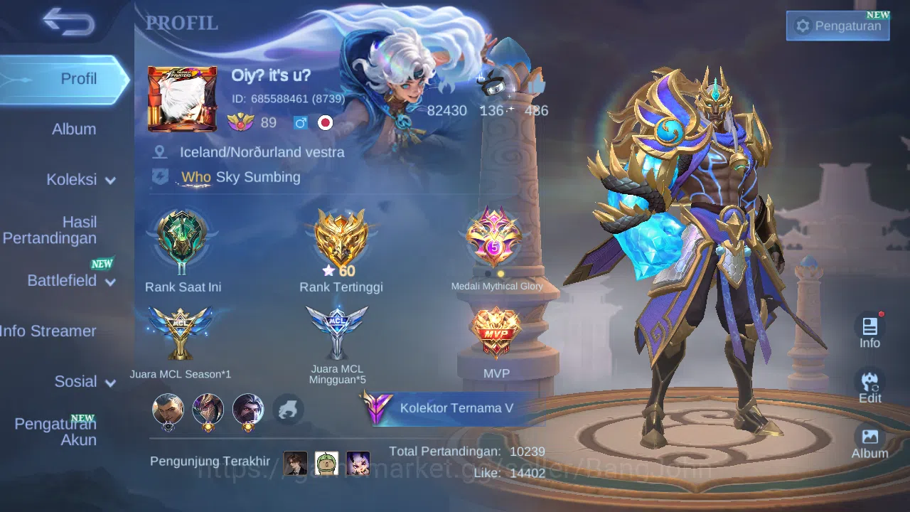 Mobile Legends: Bang Bang Accounts Hero 127 Skin 226 | CC Aldous | Luckybox Lance, Ru image 15
