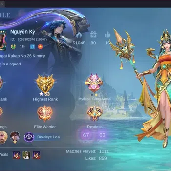 Mobile Legends: Bang Bang Accounts Collector Global |Hero 67|Skin 63|Seasoned|KOF Karina|M7 Granger|MSC Claude|Allstar