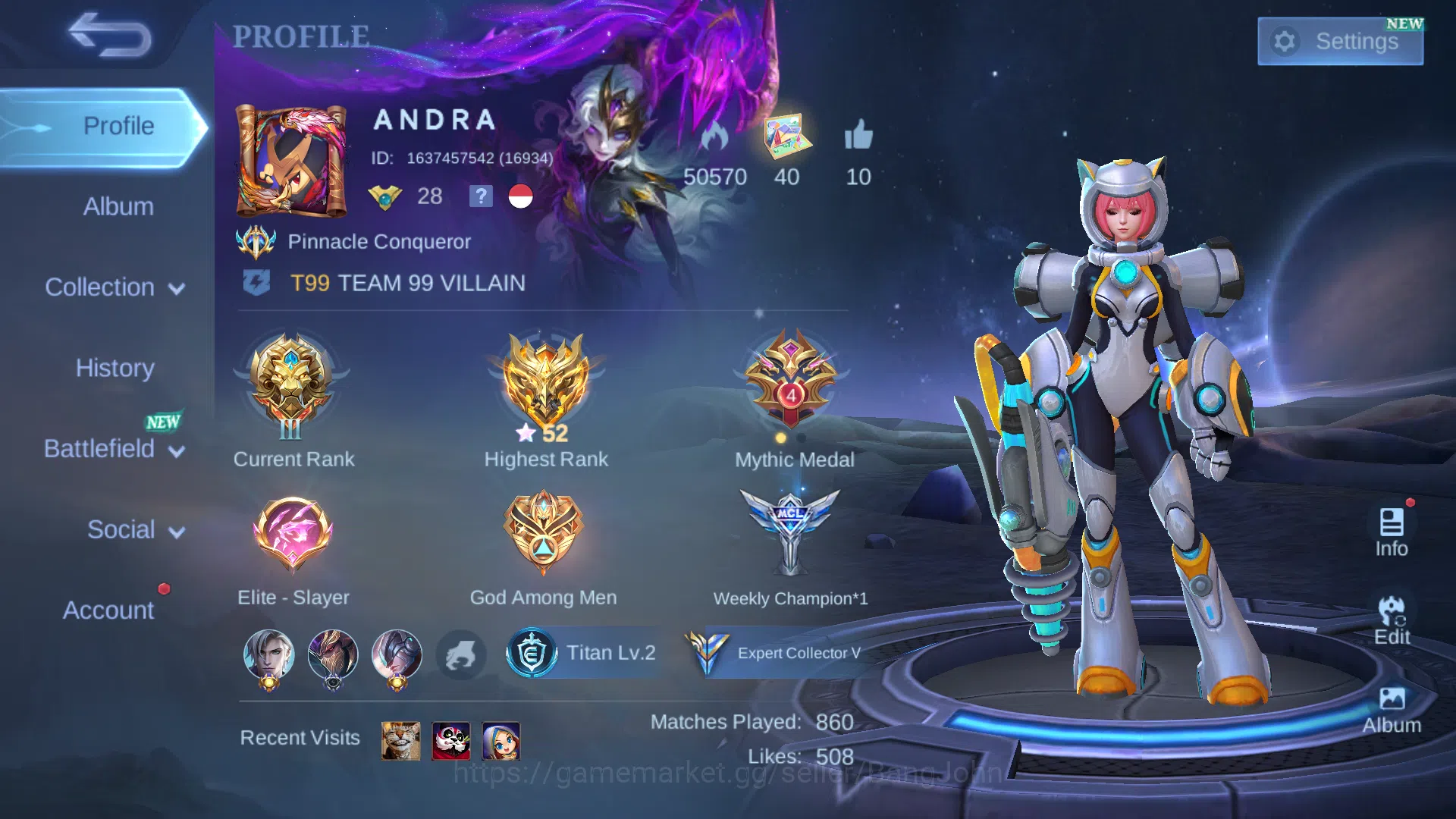 Hero 64 | Skin 110 |WR Amon dan Roger Ganteng | LuckyBox Kimmy | Zodiac Helcurt | Lightborn Alucard | Lightborn Tigreal |ML657B Mobile Legends: Bang Bang Others Hero 64 | Skin 110 |WR Amon dan Roger Ganteng | Lu image 1