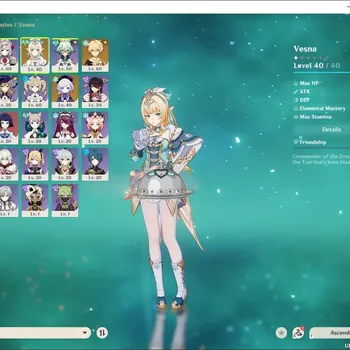Genshin Impact Accounts Others ASIA|AR 40|1 Limited (Vesna)+Qiqi +(*5Wep)|MC Male|Check SS|TakeMail(GI1513Z)