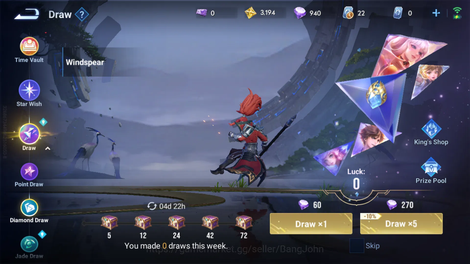 Honor of Kings Accounts Others Starter Global | Hero 40 | Skin 27 | Kic Luna | Legend Consort Yu | Lom Guiguzi | HOK062B 10