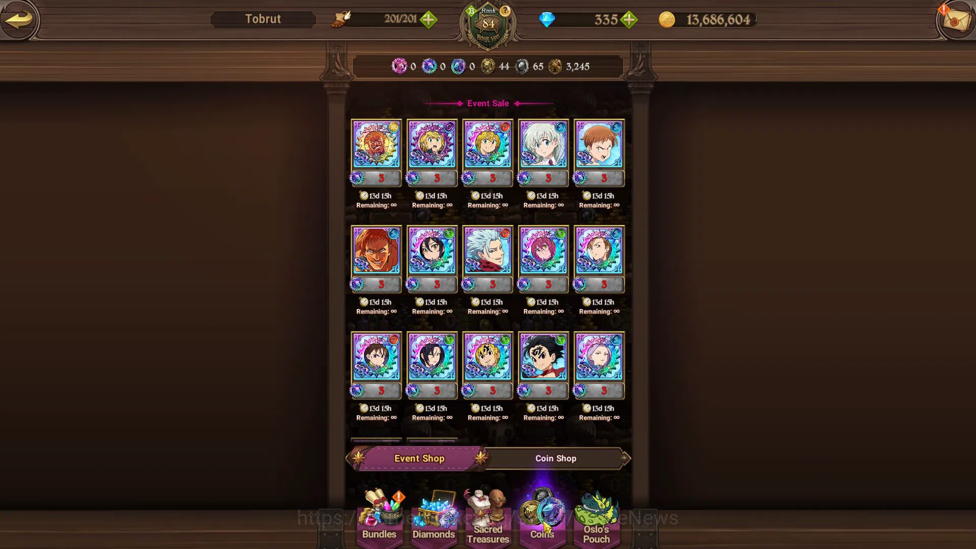 The Seven Deadly Sins: Grand Cross Accounts Global|4M CC|335 DM|1 LR+8 UR+Full Fire Force|Eliz image 14