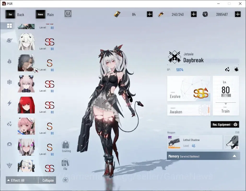 Punishing: Gray Raven Accounts Asia|Lvl 107|SSS Daybreak,SSS Secator,SS Crimson W image 6