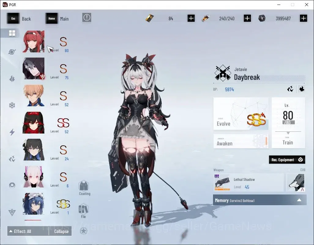 Punishing: Gray Raven Accounts Asia|Lvl 107|SSS Daybreak,SSS Secator,SS Crimson W image 7