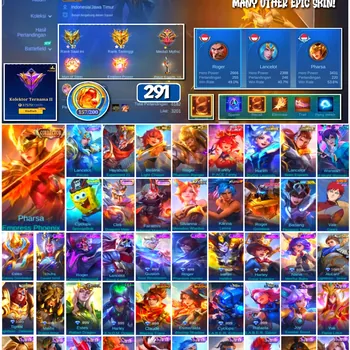 Mobile Legends: Bang Bang Accounts 🔥 #4234 🔥 💎 291 Skins 👑 Pharsa Empress Phoenix ⚔️ Renowned Collector II ⭐ Lancelot