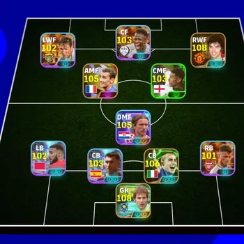 eFootball Accounts Legends & Iconic Players 5 MANAGER BOOSTER | COLECTIVE 3232+,FEDERICO CHIESA x LEGEND G BEST x VINICIUS