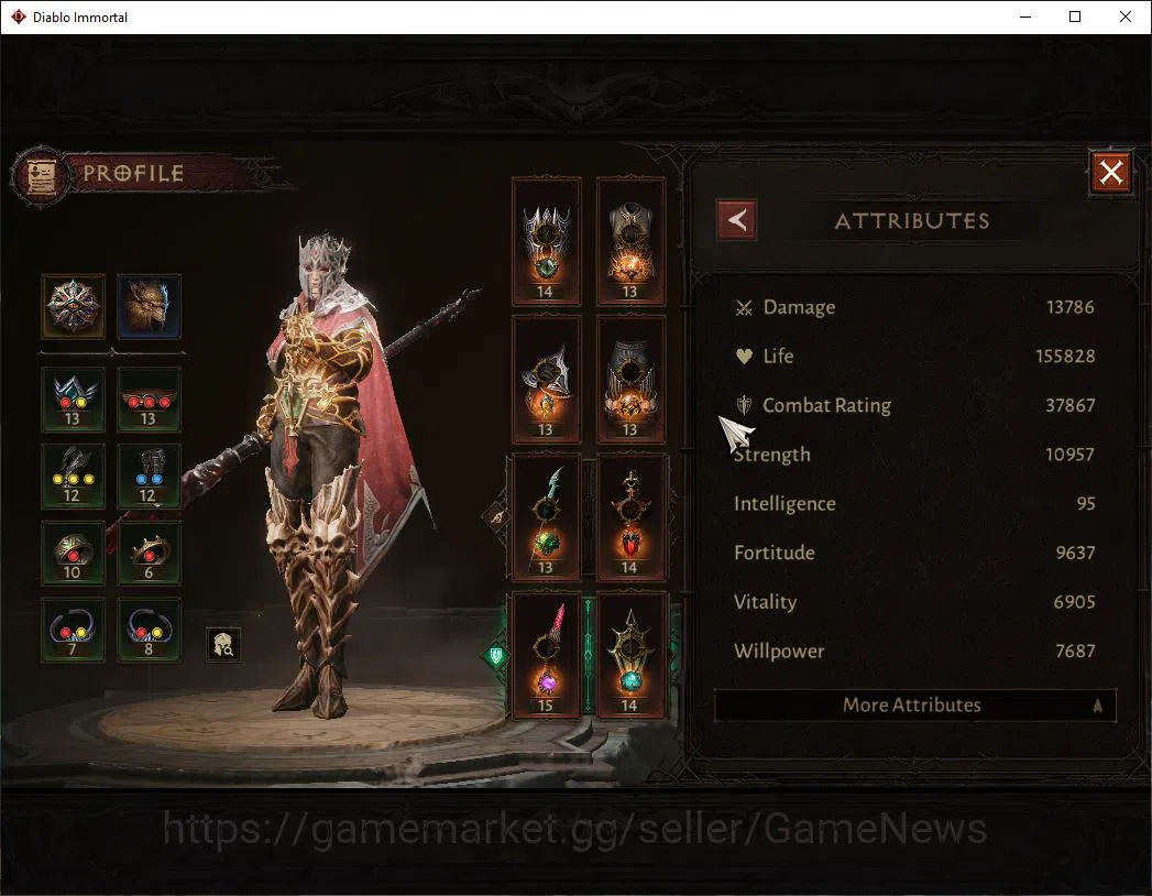 Diablo Immortal Accounts SEA - ANU|Lv60(676)|Blood Knight|37k CR|Reso 510|P image 3