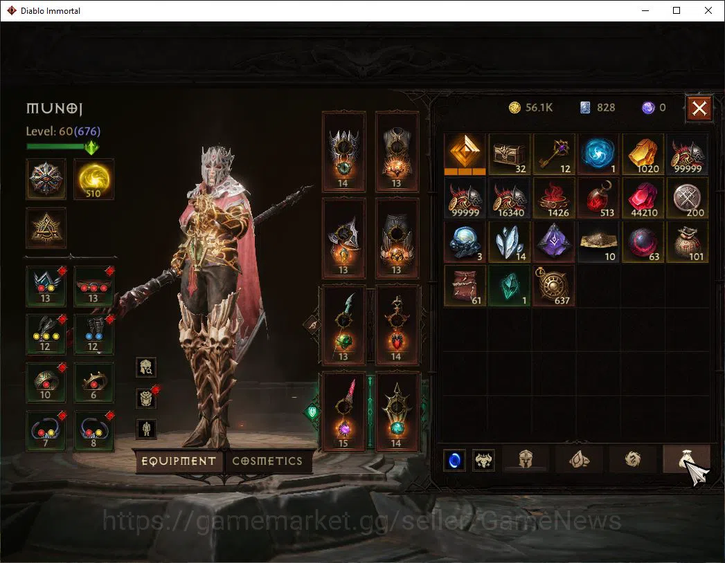 Diablo Immortal Accounts SEA - ANU|Lv60(676)|Blood Knight|37k CR|Reso 510|P image 8