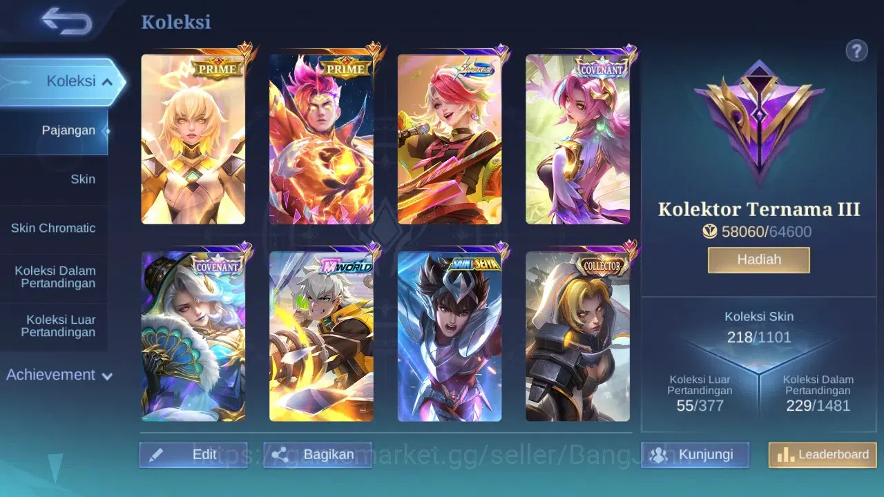 Mobile Legends: Bang Bang Accounts GLOBAL Hero 104 Skin 218 | Prime Claude Beatrix |  image 11