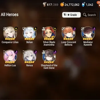 Epic Seven Accounts High-End Global Unverif|Rank 50|8 ML(Conq Lilas,Belian,SB Aramintha,LC Bellona,Etc)|PoH+Bless ON|Leif
