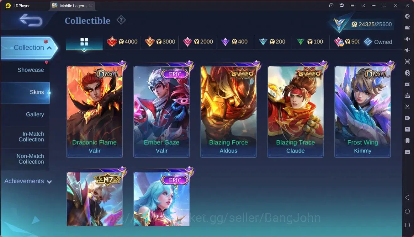 Mobile Legends: Bang Bang Accounts GLOBAL Hero 63 Skin 97|PRIME Granger|Valentine Fan image 10